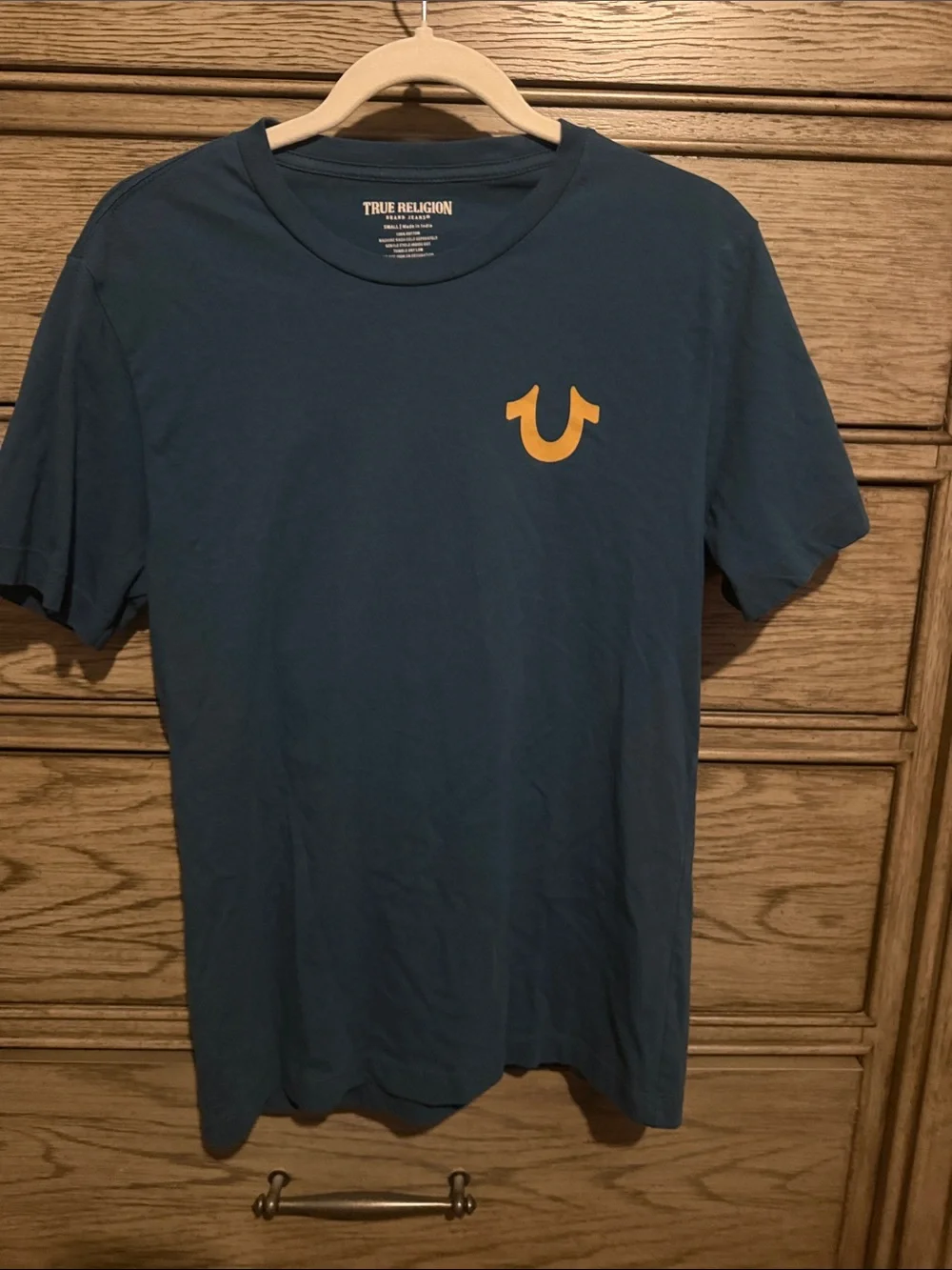 True Religion Navy Tee with Gold Logo